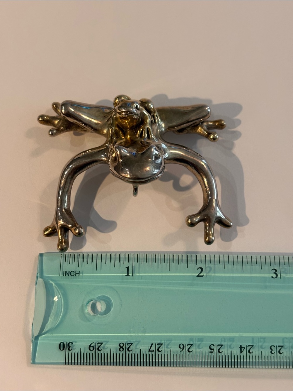 Vintage silver frog  brooch. Unique, fun brooch. Can wear as a necklace or pin.